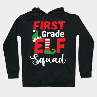 Cute First Grade Elf Squad Teacher Christmas Hoodie